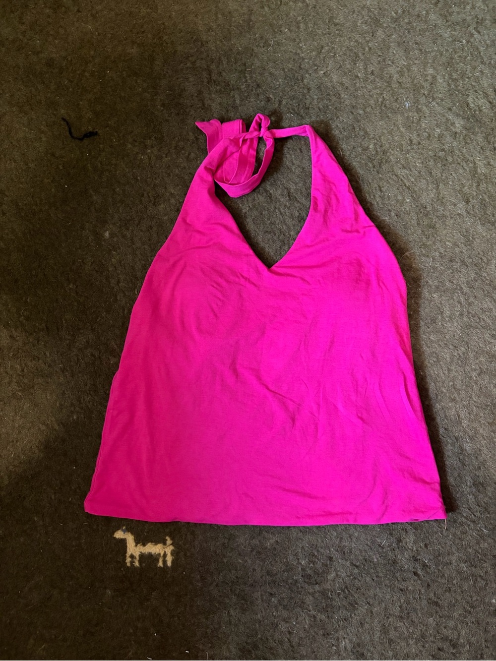 Lands' End Hot Pink Halter V-Neck Camisole